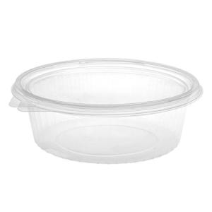 Oval transparent OPS plastic container - G 1000 - 200x165 mm (oblique view)