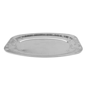 Oval aluminum tray 550x360x23 mm - D 55X36 (oblique view)