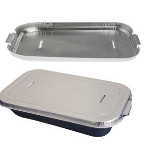Aluminum foil rectangular lid for container D 370 158x102x7 mm - ED 370 (complete view)