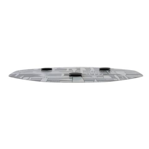 Tapa para envase de aluminio ovalado con borde rizado y canto alzado 256x192x87 mm - S 2600 + TI UÑA (vista elevada tampa)