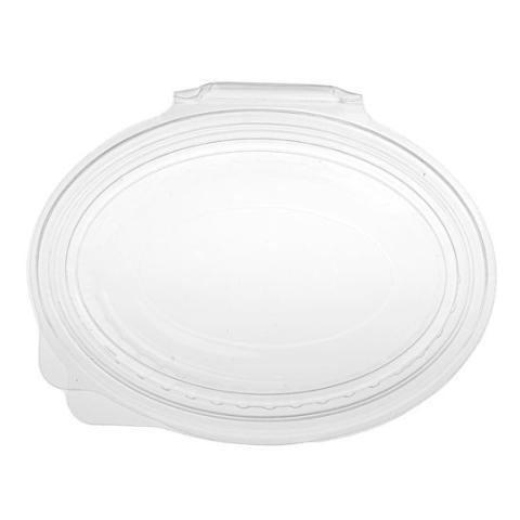 Oval transparent OPS plastic container with lid 250 ml capacity. - G 250 - 143x110x46 mm (plant view)