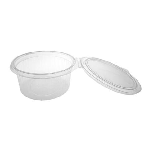 Oval transparent OPS plastic container with lid 750 ml 188x153x65 mm. - G 750 (open top view)