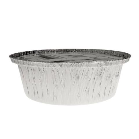  Aluminium foil rounded container with lid Ø205x57 mm - B 1420+TI UÑA (velevation view)
