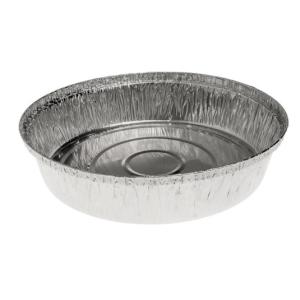 Envase de aluminio circular con borde rizado y canto alzado Ø205x57 - B 1450 (vista oblicua)