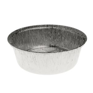 Aluminium foil rounded container with curled edge and raised edge Ø205x57 mm - B 1420 PRO (oblique view)