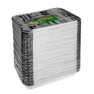 Rechteckige Aluminiumschale mit Bördelrand 315x215x42 mm - CE 2200 (Schrägansicht)