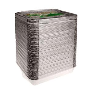 Rectangular aluminum foil container with crimped edge 227x177x35 mm - CE 1500 (oblique view)