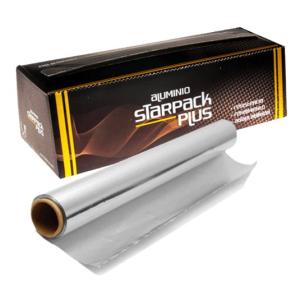Lebensmittelechte Aluminiumfolienrolle STARPACK PLUS 29cmx300 m. - E.29X300PLUS1 (Pack- und Rollenansicht)