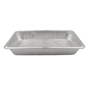 Embalagem de alumínio retangular com borda ondulada 526x326x80 mm - D 11450 (vista oblíqua)