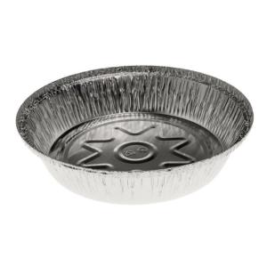 Envase circular de aluminio con borde rizado Ø208x40 mm - C 1000L (vista oblicua)