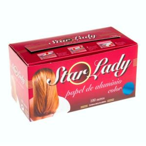 Special aluminium foil roll for hairdressing 100 m, blue color – STARLADY AZUL (oblique view)