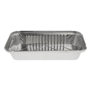 Rechteckige Aluminiumschale mit Bördelrand und erhöhtem Rand 224x132x34 mm - R 650 L (Schrägansicht)