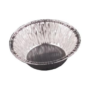 Round aluminum foil container with crimped edge Ø68x19 mm - A 36 (oblique view)