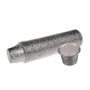 Round aluminum foil container with crimped edge Ø72x45 - CA 107 + A 107 (pack view horizontal)