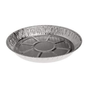 Envase circular de aluminio con borde rizado Ø190x22 mm - A 490 (vista oblicua)