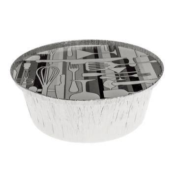 Envase de aluminio circular con borde rizado y canto alzado Ø216x68 - B 1900 + TI UÑA (vista oblicua)