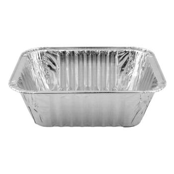 Aluminum foil rectangular container 144x119x45 mm - D 500 (oblique view)