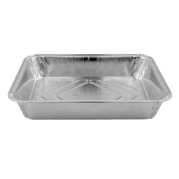 Embalagem de alumínio retangular com borda ondulada 227x177x38 mm. - D 1100 MM (vista oblíqua)