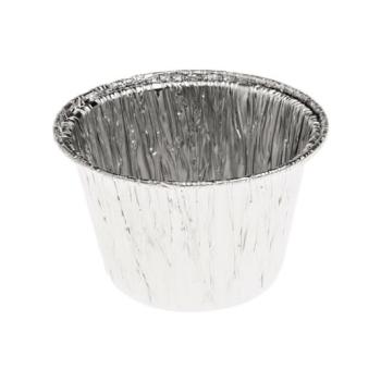 Round aluminum foil container with crimped edge Ø80x47 - A 135 (oblique view)