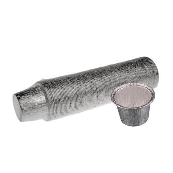 Round aluminum foil container with crimped edge Ø72x45 - CA 107 + A 107 (pack view horizontal)