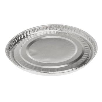 Round aluminum foil container with crimped edge Ø88x7 mm - C 27 (oblique view)