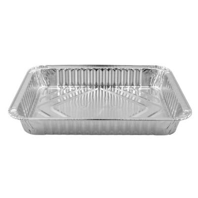 Aluminum foil rectangular container 227x177x30 mm. - D 800 MM (oblique view)