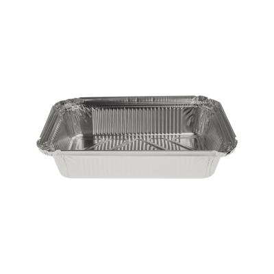 Envase de aluminio rectangular con borde rizado 211x146x40 mm - R  1 - 845 L (vista oblicua)