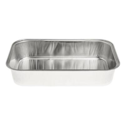 Aluminum foil rectangular container 158x102x30 mm - D 370 (oblique view)