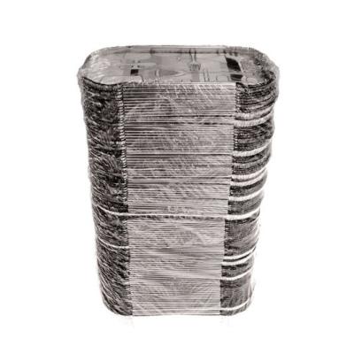 Embalagem de alumínio retangular com borda ondulada 152x107x32 mm - CE 380 (vista oblíqua)