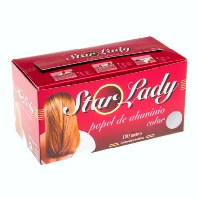 Rolo de papel de alumínio especial para cabeleireiro 100 m, cor alumínio – STARLADY ALUM (vista oblíqua)
