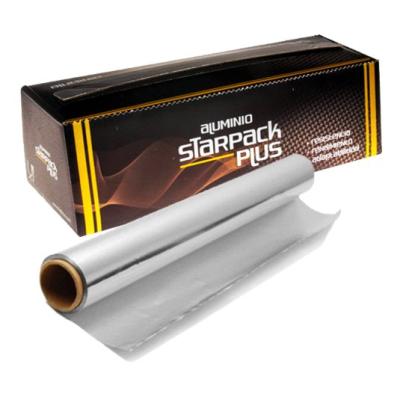 Rouleau de papier aluminium alimentaire STARPACK PLUS 29cmx225 m. - E.29X225PLUS1 (vue pack + rouleau)
