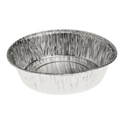 Round aluminum foil container with crimped edge Ø127x30 - A 275 (oblique view)