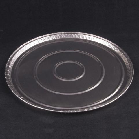Envase de aluminio circular con borde rizado Ø220x7mm - A 230 - fondo negro