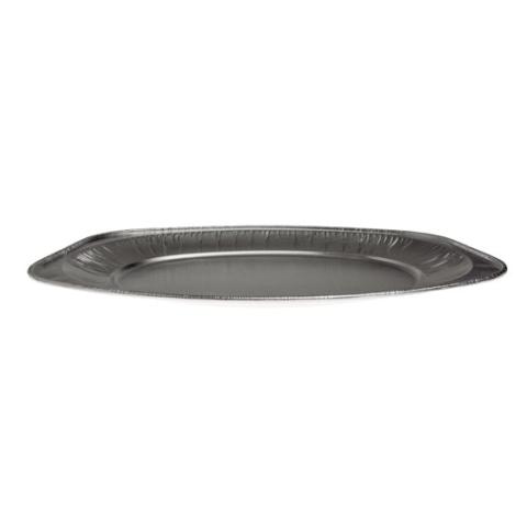 Oval aluminum tray 351x243x21 mm - D 35X24 (elevation view)