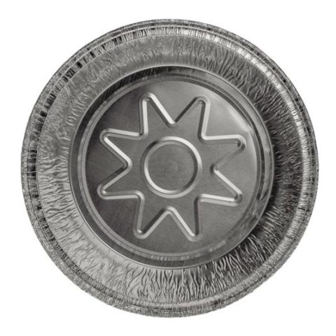 Envase de aluminio circular con borde rizado y canto alzado Ø216x68 mm - B 1900 (vista planta)