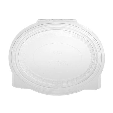 Oval transparent OPS plastic container with lid 375 ml 160x128x46 mm. - G375 (plant view)