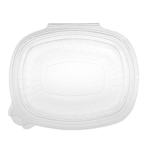 Rectangular transparent OPS plastic container with domed lid, 500 ml. - G 500 B - 140x115x48 mm (plant view)