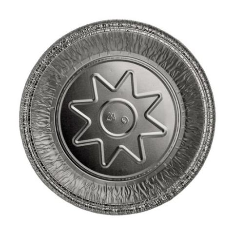 Envase de aluminio circular con borde rizado y canto alzado Ø186x40 - C 770 L  (vista planta)