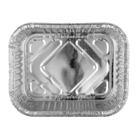 Envase de aluminio rectangular con borde rizado 148x118x35 mm- D 400 (vista planta)