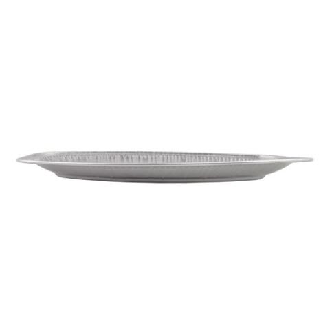 Bandeja de aluminio ovalada con borde rizado 425x288x25 mm - D 43X28 (vista lateral)