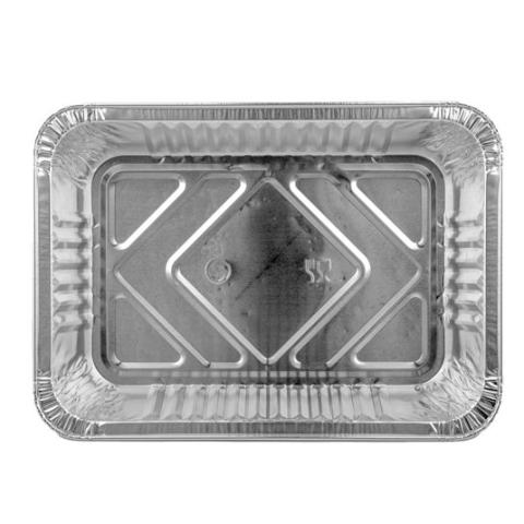 Envase de aluminio rectangular con borde rizado 212x157x38 mm - D 980 (vista planta)