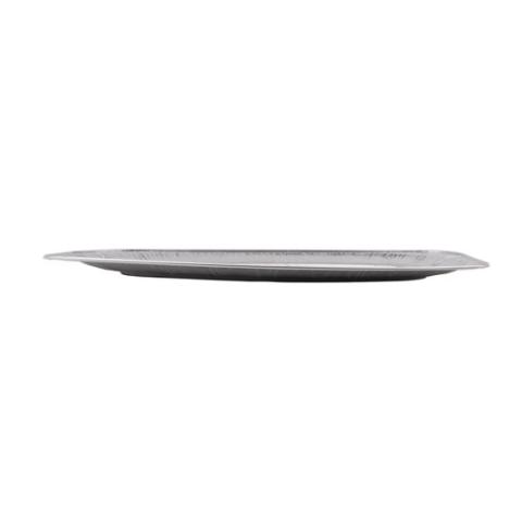 Oval aluminum tray 425x288x25 mm - D 43X28 (elevation view)