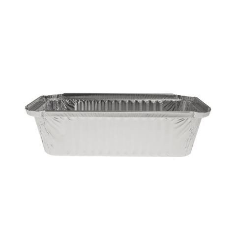 Envase de aluminio rectangular con borde rizado 222x118x54 mm - R 14 - 901 L (vista lateral)