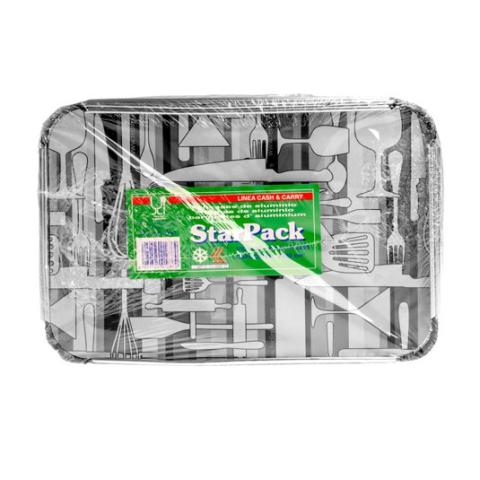 Rectangular aluminum foil container with rolled rim and raised edge 315x215x42 mm - CE 2200 (plan view)
