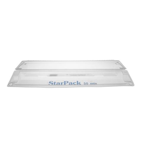 Lebensmittelechte Aluminiumfolienrolle 29 cm x 50 m mit transparentem Spender – STAR 10 50 B (transparenter Spender)