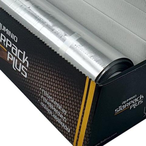 Food-grade aluminum foil roll STARPACK PLUS 29cmx225 m - E.29X225PLUS1 (open pack view)