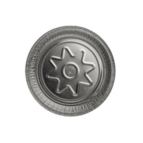 Envase de aluminio circular con borde rizado y canto alzado Ø220x40 mm