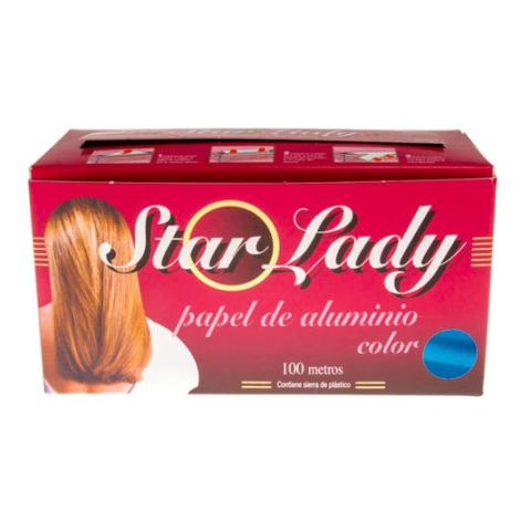 Rolo de papel de alumínio especial para cabeleireiro 100 m, cor azul – STARLADY AZUL (vista frontal)