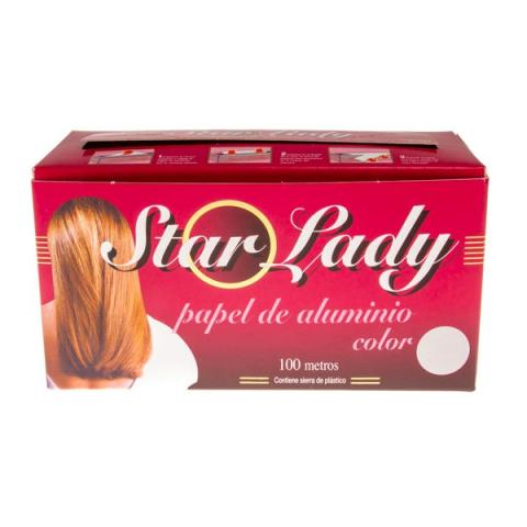 Rouleau de papier aluminium spécial coiffure 100 m, couleur aluminium – STARLADY ALUM (vue frontale)