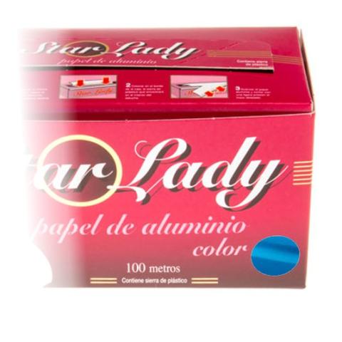 Rouleau de papier aluminium spécial coiffure 100 m, couleur bleue – STARLADY AZUL (vue détaillée)